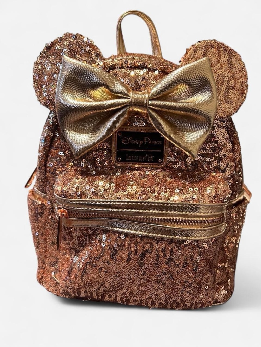 Rose Gold Sequined DisneyPark Loungefly Backpack